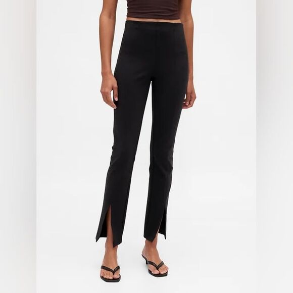 GAP High Rise Split Hem Pants In Black - Size 12 - Picture 1 of 8